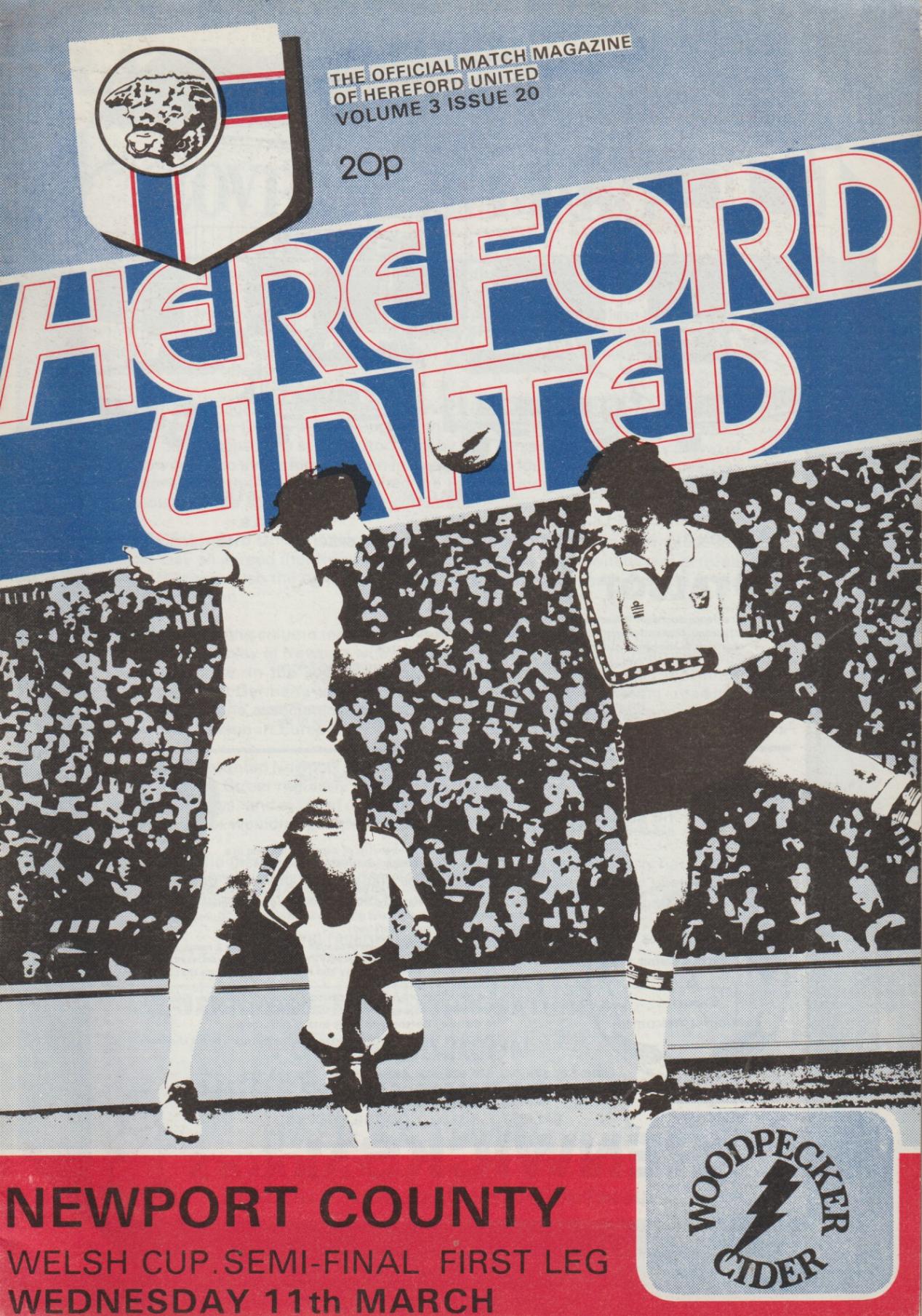 1981 WELSH CUP SEMI-FINAL - HEREFORD UNITED v NEWPORT COUNTY